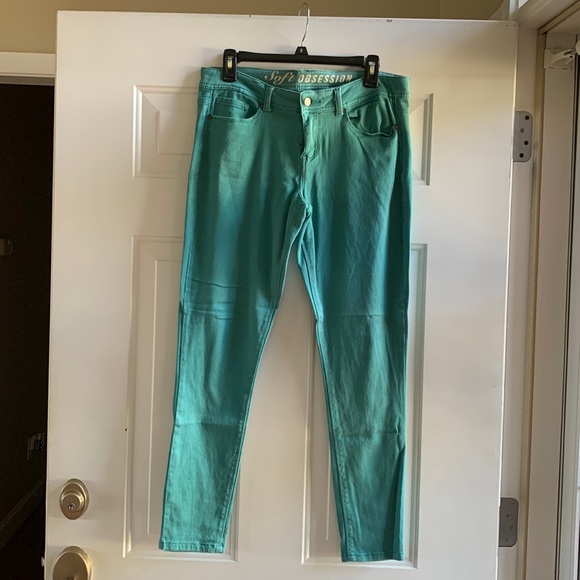 3/$15 Soft obsession green-blue pants - Picture 1 of 2
